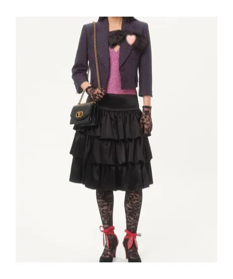 Valentino Logo Waistband Lace Detailed Tights
