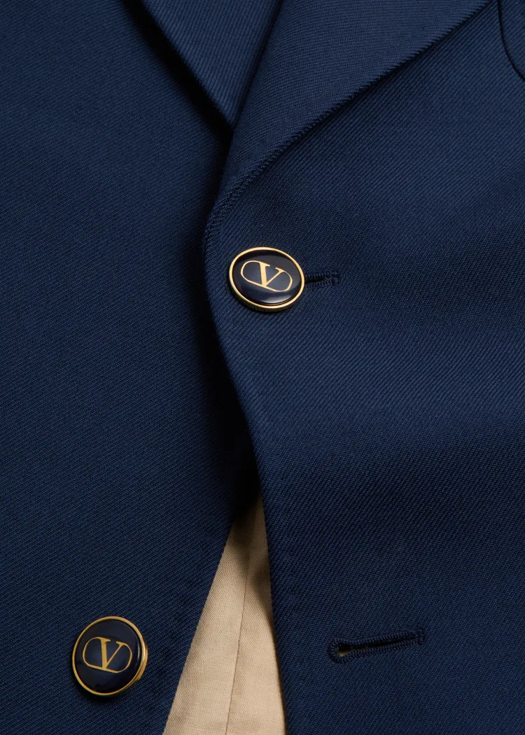 Valentino Single-Breasted Straight Hem Jacket