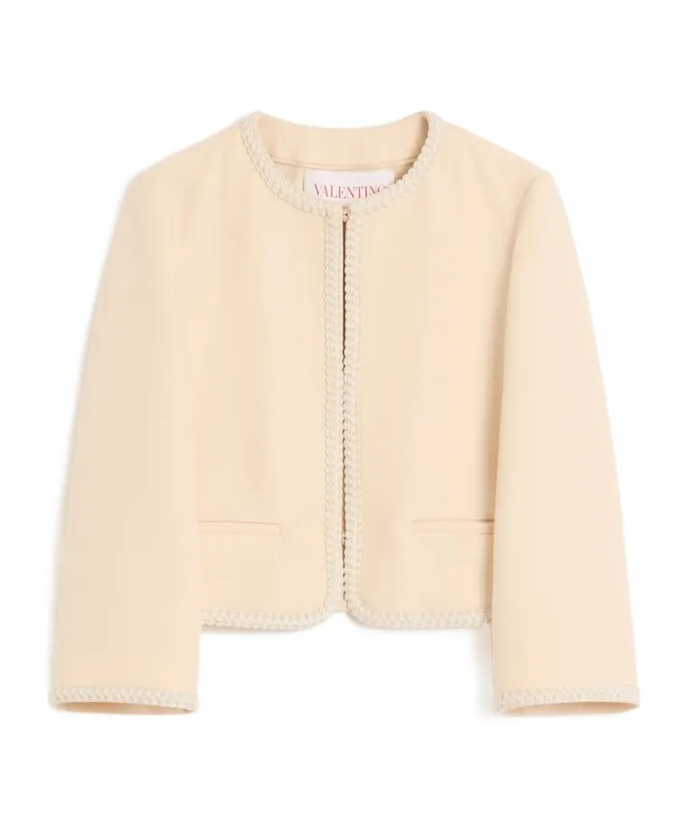 Valentino Braid Detailed Crewneck Jacket