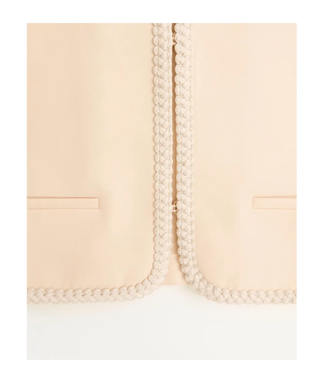 Valentino Braid Detailed Crewneck Jacket
