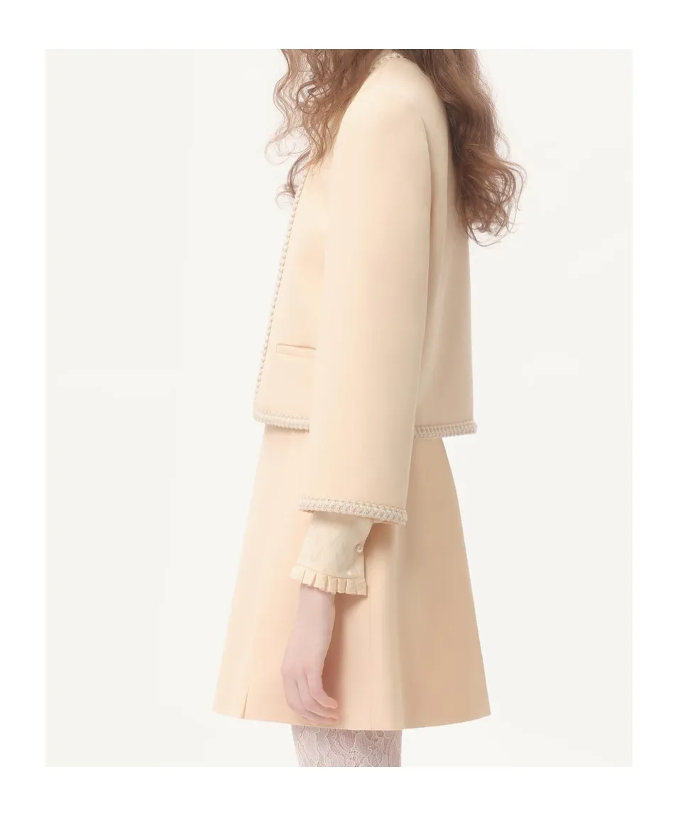 Valentino Braid Detailed Crewneck Jacket