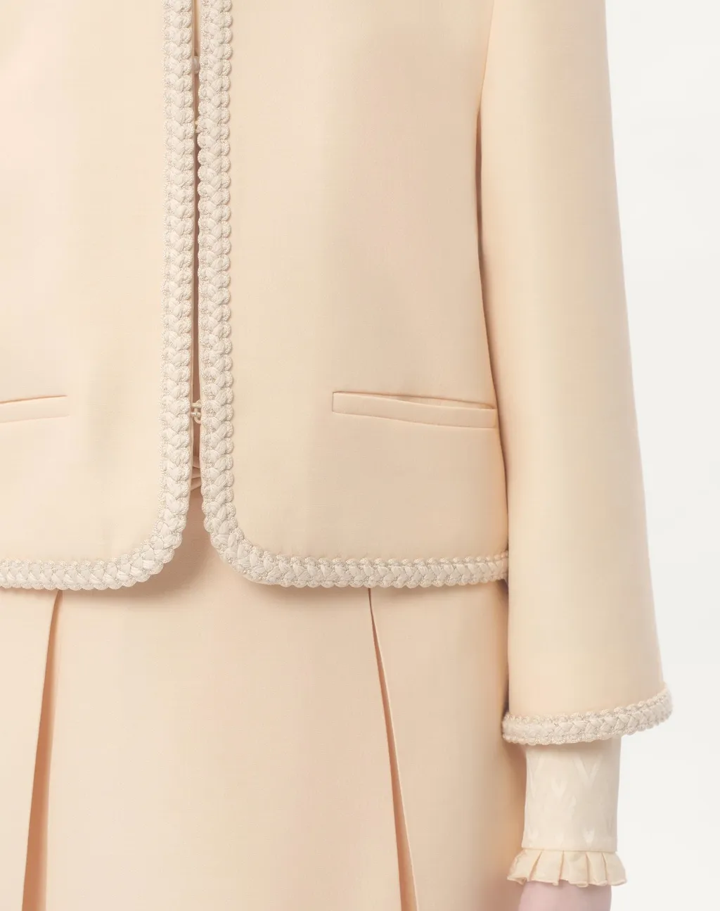 Valentino Braid Detailed Crewneck Jacket