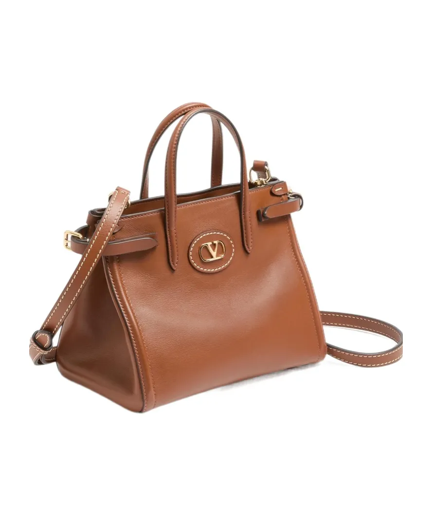 Valentino Antibes Vlogo Plaque Small Top Handle Bag