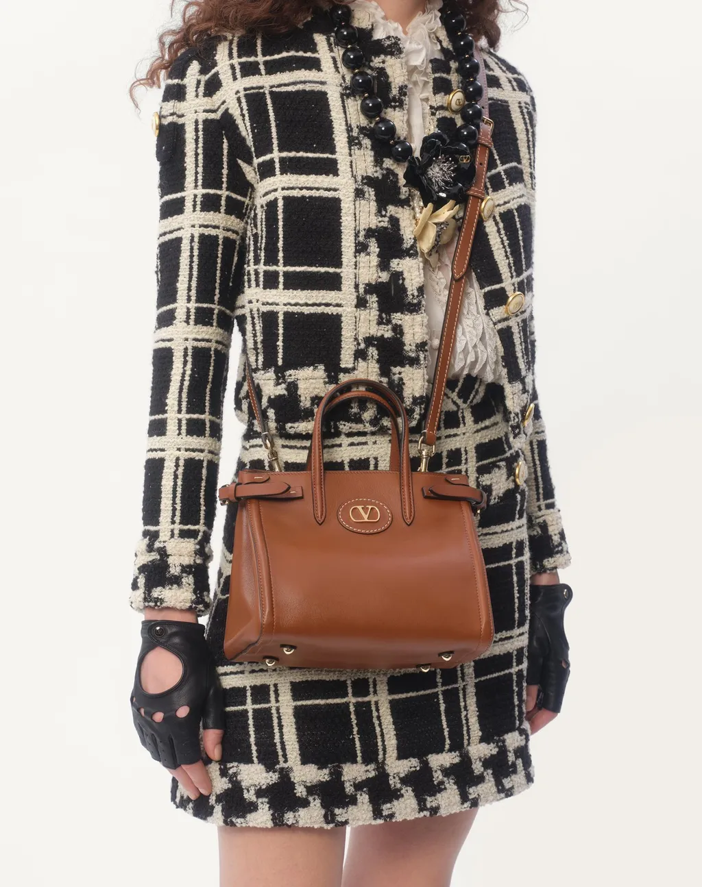 Valentino Antibes Vlogo Plaque Small Top Handle Bag