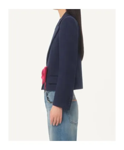 Valentino Single-Breasted Bow Detailed Jacket