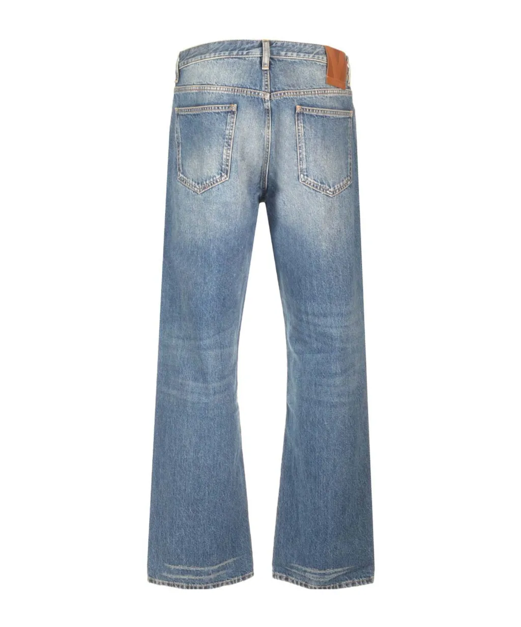 Valentino Logo Patch Straight Leg Jeans