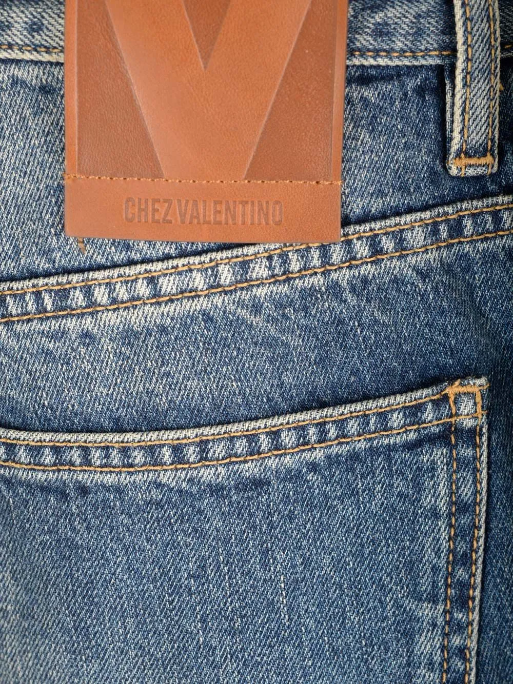 Valentino Logo Patch Straight Leg Jeans