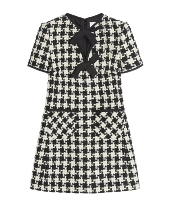 Valentino Geometric Patterned Short-Sleeved Dress