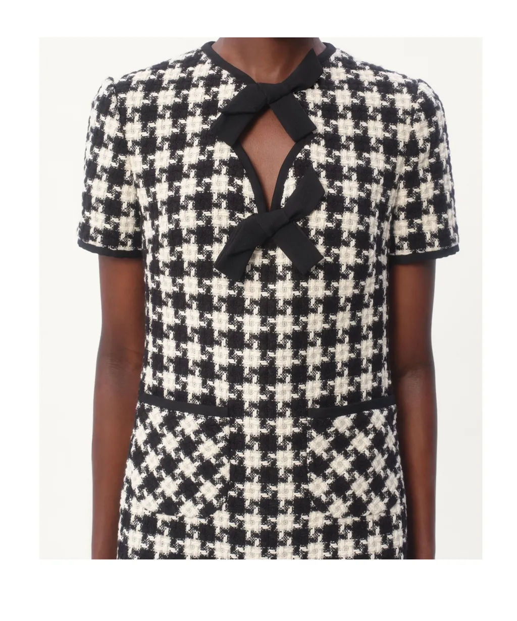 Valentino Geometric Patterned Short-Sleeved Dress