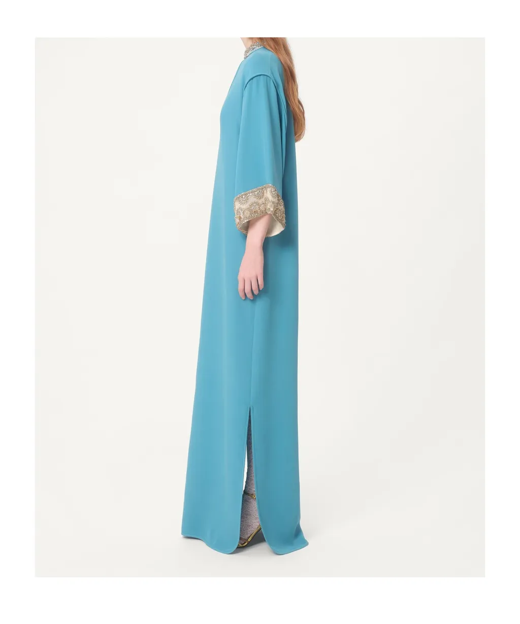 Valentino Embellished Side Slit Belted Dress