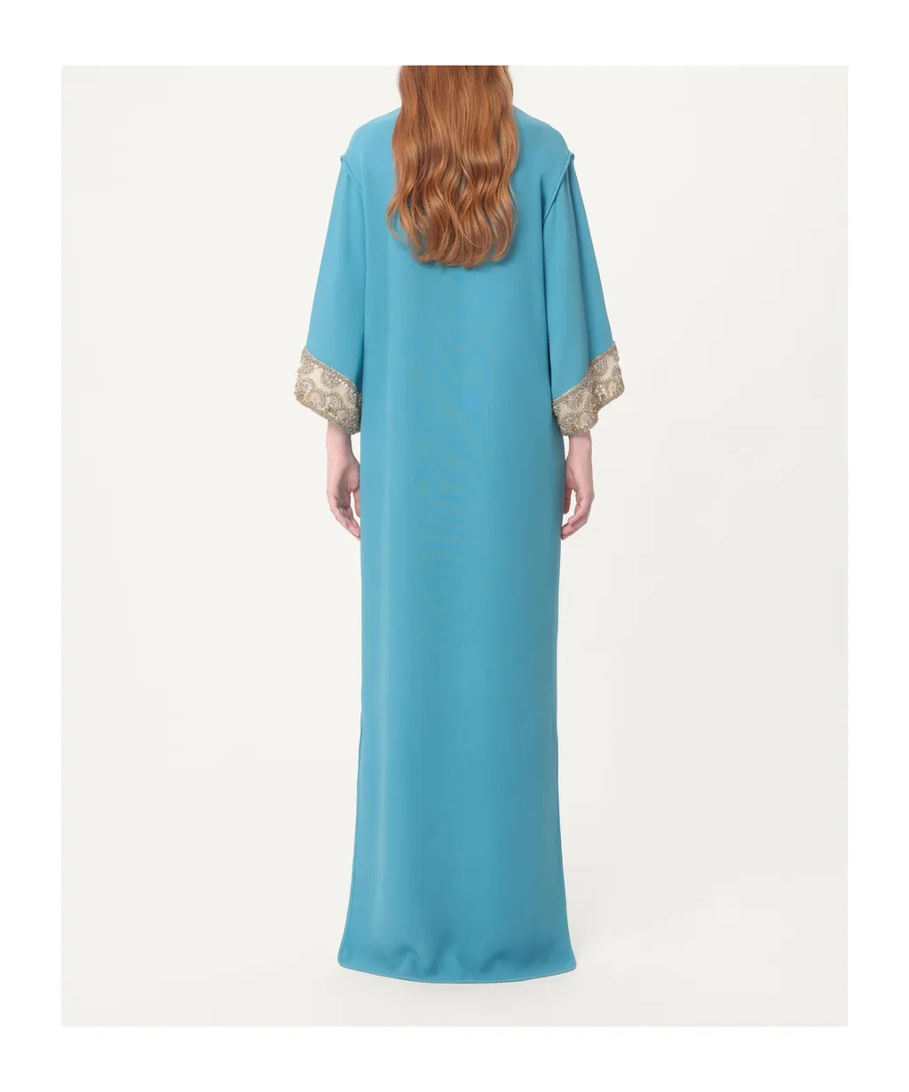 Valentino Embellished Side Slit Belted Dress
