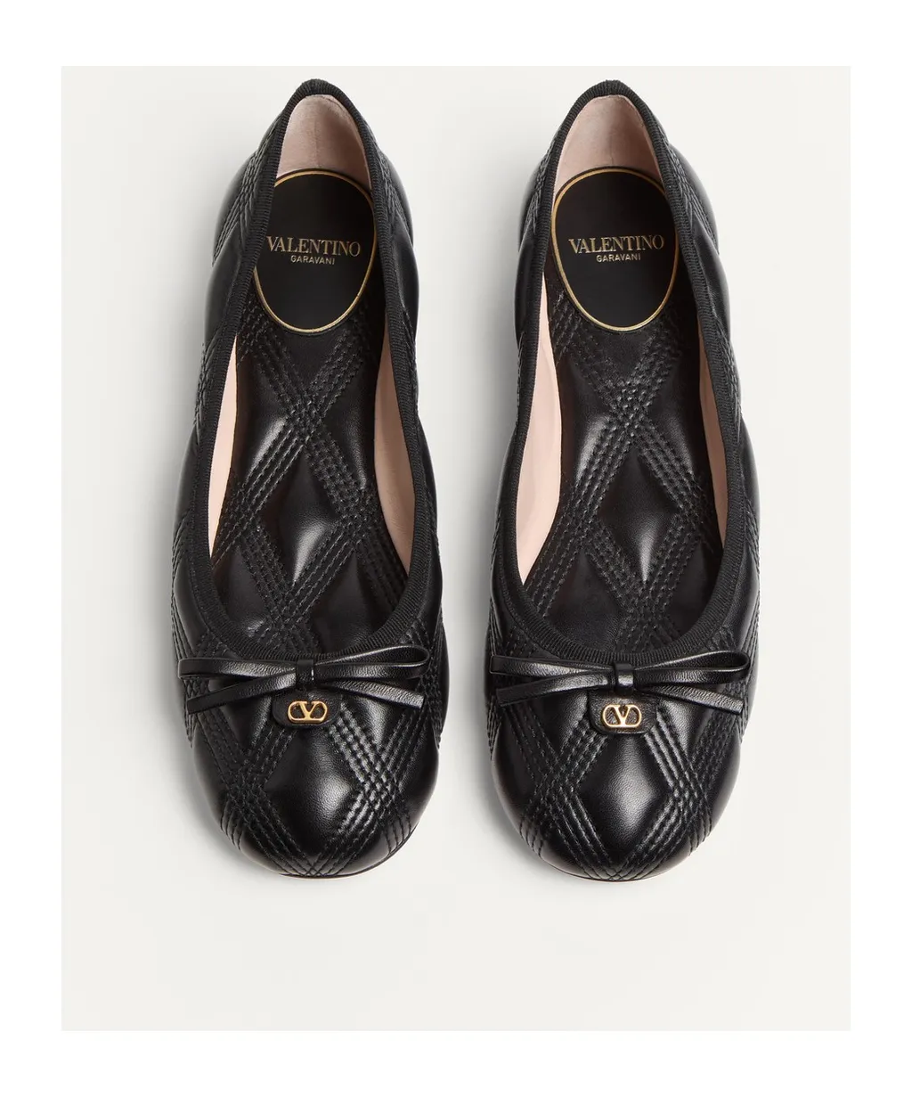 Valentino Bow Detailed Slip-On Ballerina Shoes