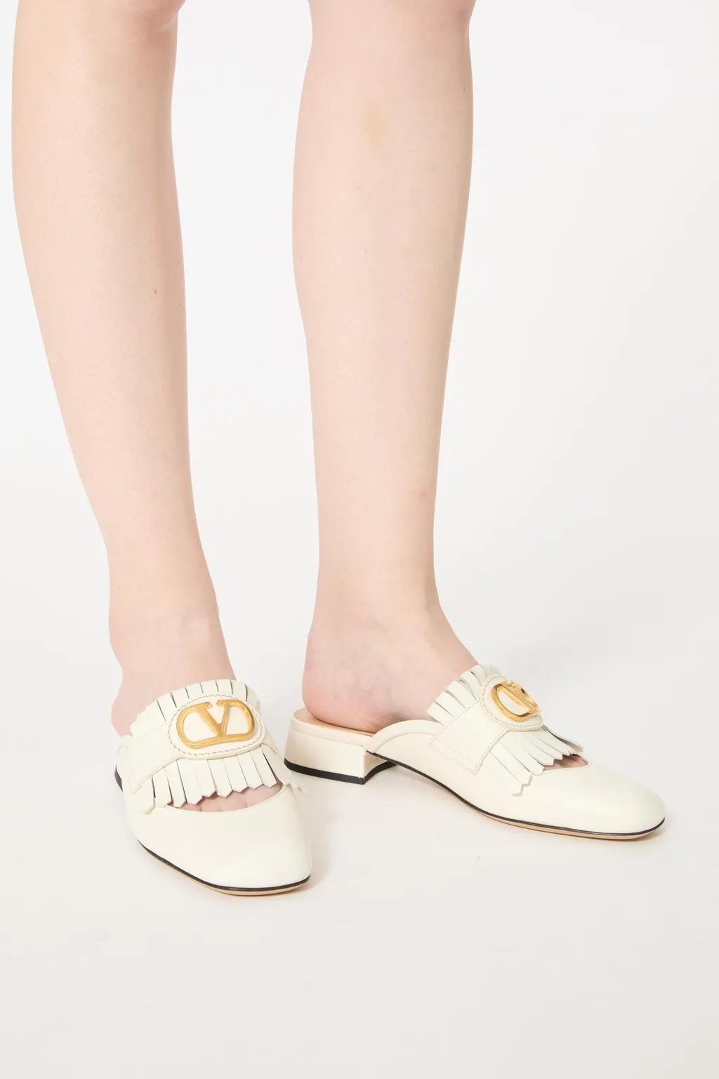 Valentino Vlogo Plaque Square Toe Sandals