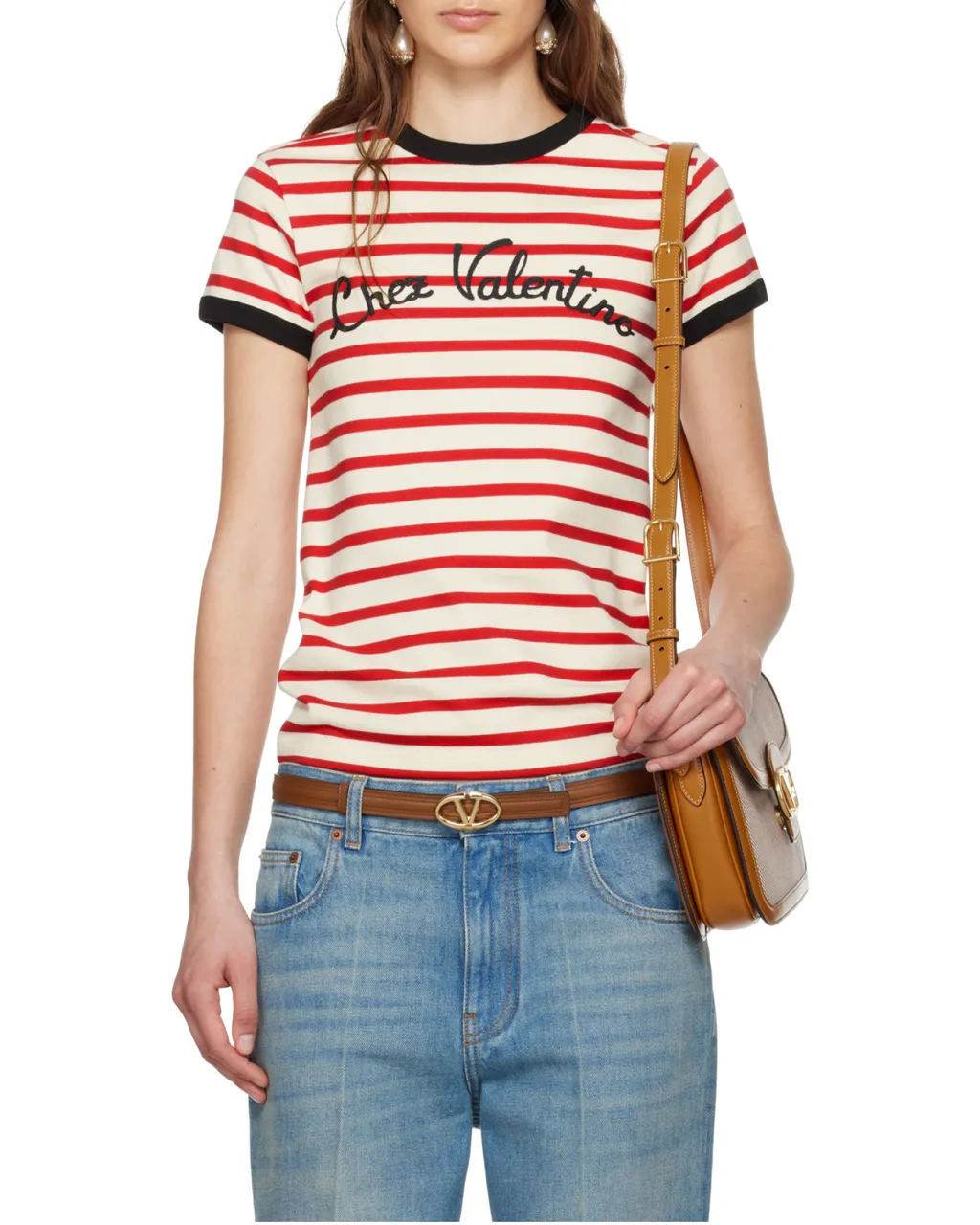 Valentino Striped Crewneck T-Shirt