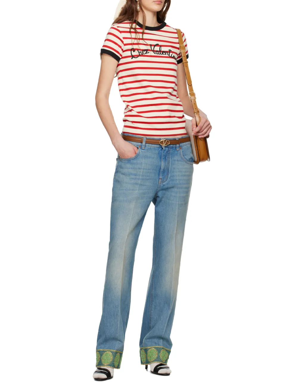 Valentino Striped Crewneck T-Shirt
