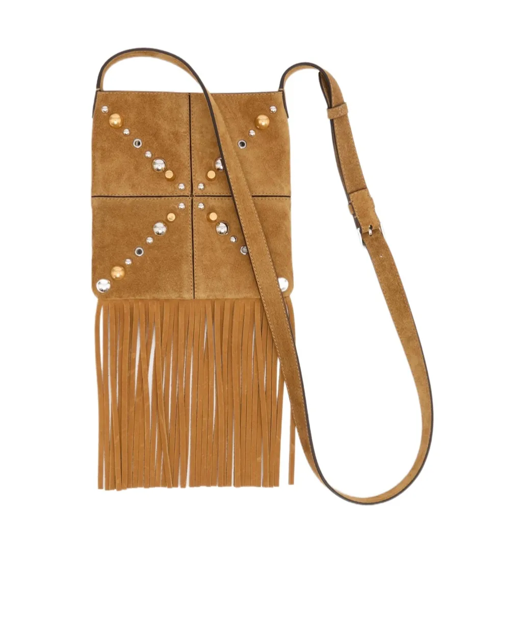 Valentino Garavani NellcÔTe Small Shoulder Bag In Suede With Fringes