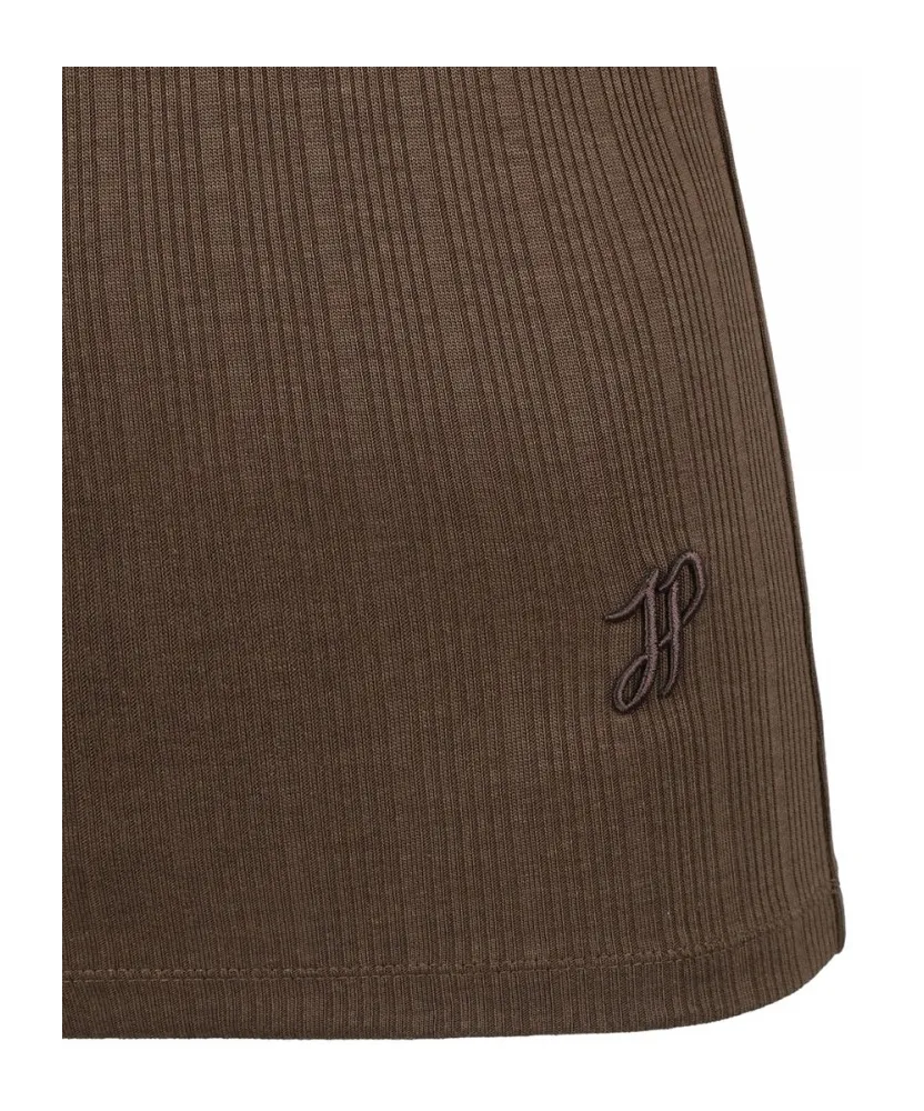 Patou Ribbed Zip-Front Top