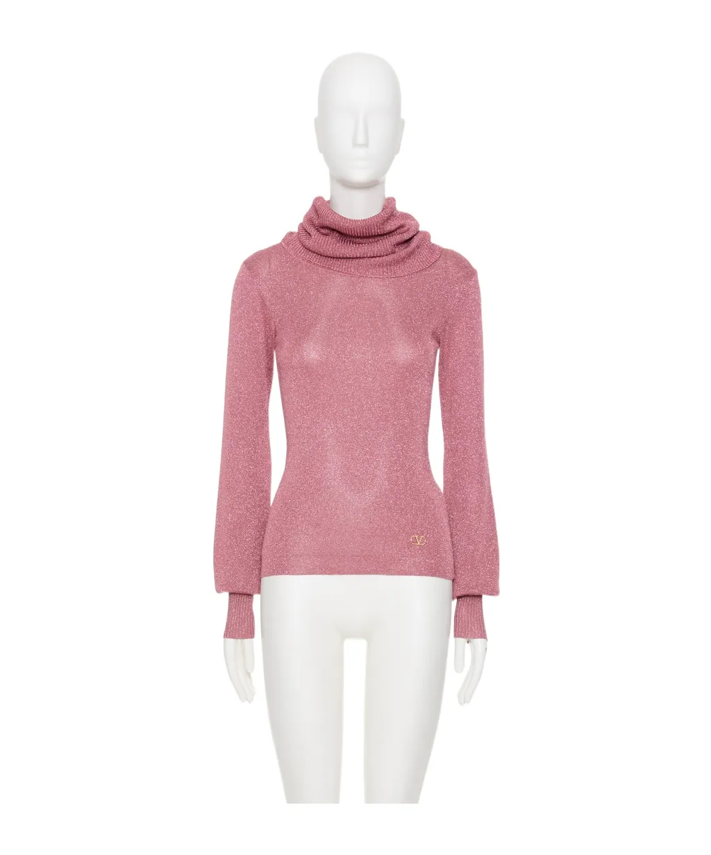 Valentino Logo Plaque Turtleneck Jumper