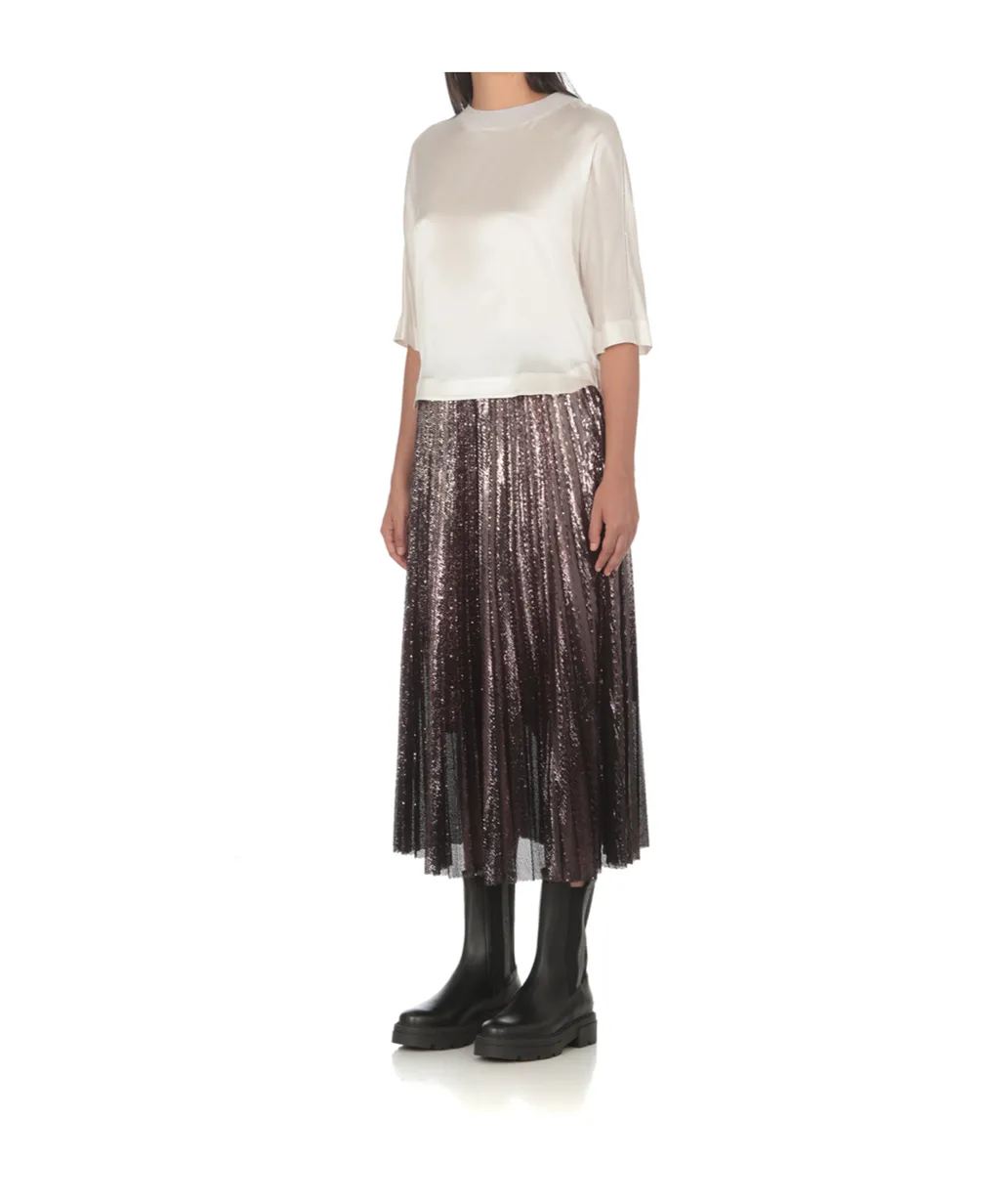 Pliss Pleated Midi Skirt