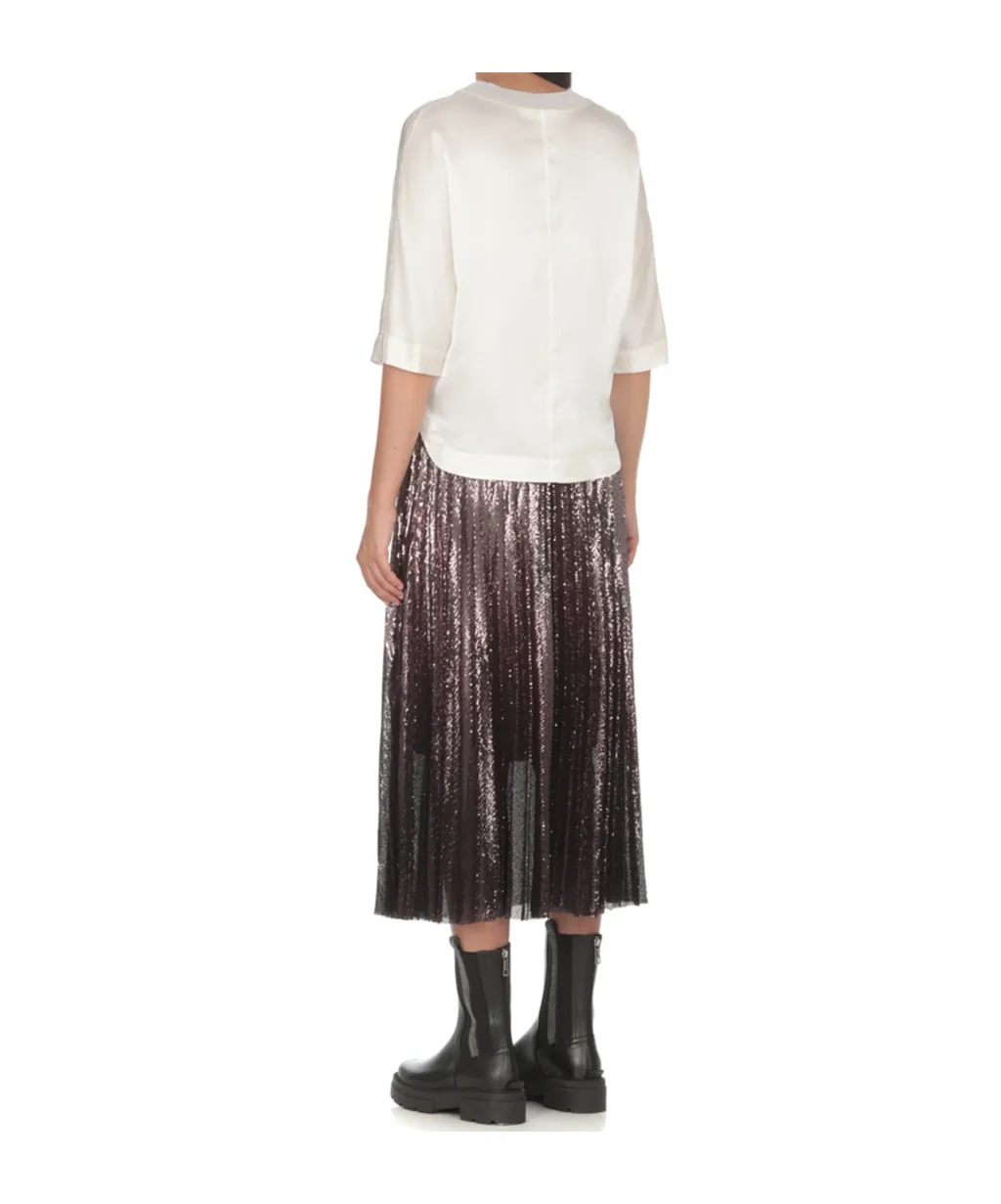 Pliss Pleated Midi Skirt