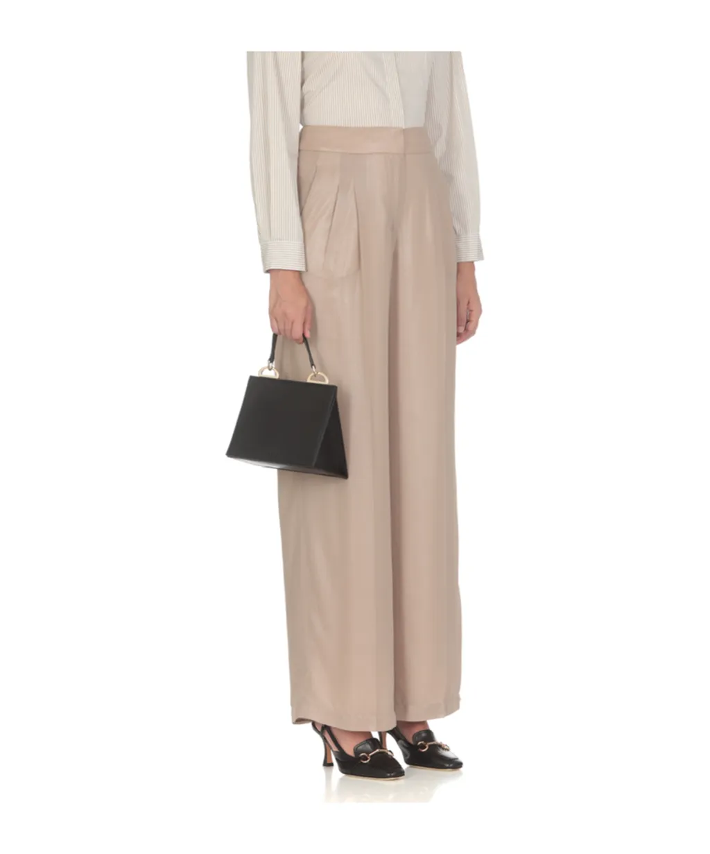 Pleat-Detailing Palazzo Trousers