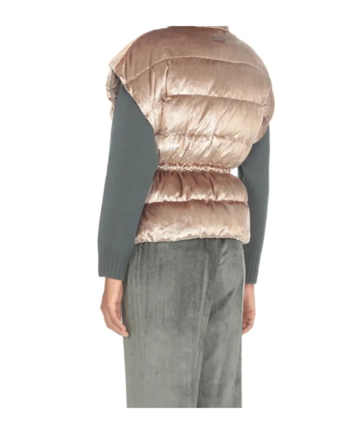 Velvet-Effect Padded Gilet