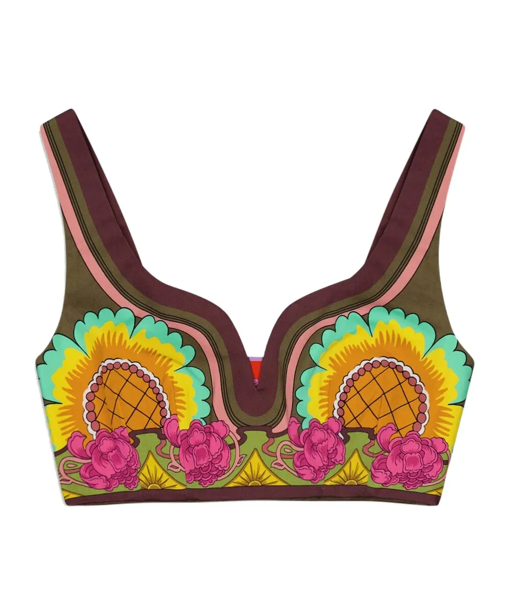 La Doublej Baia Floral Printed Cropped Top