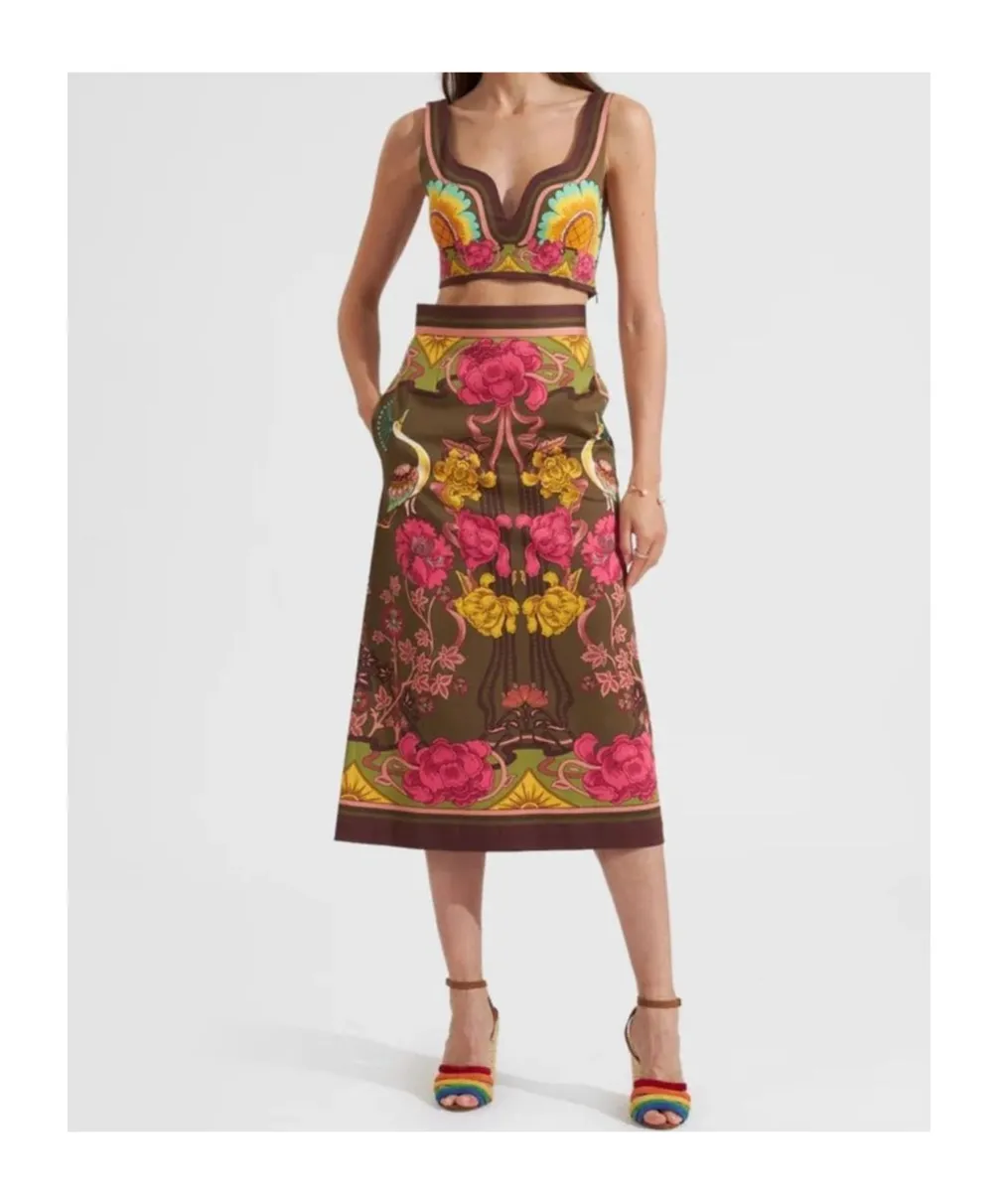 La Doublej Baia Floral Printed Cropped Top
