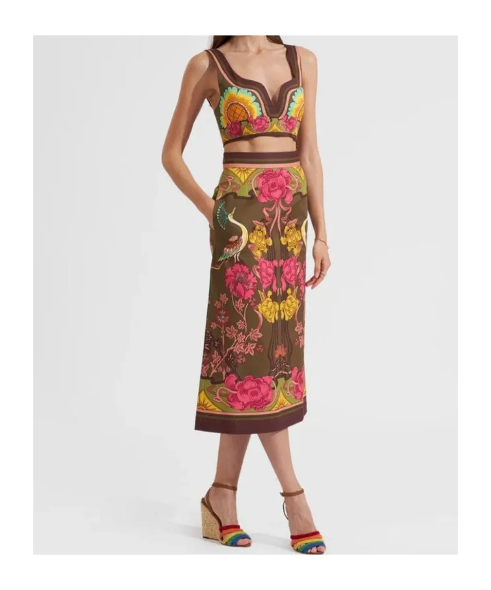 La Doublej Baia Floral Printed Cropped Top