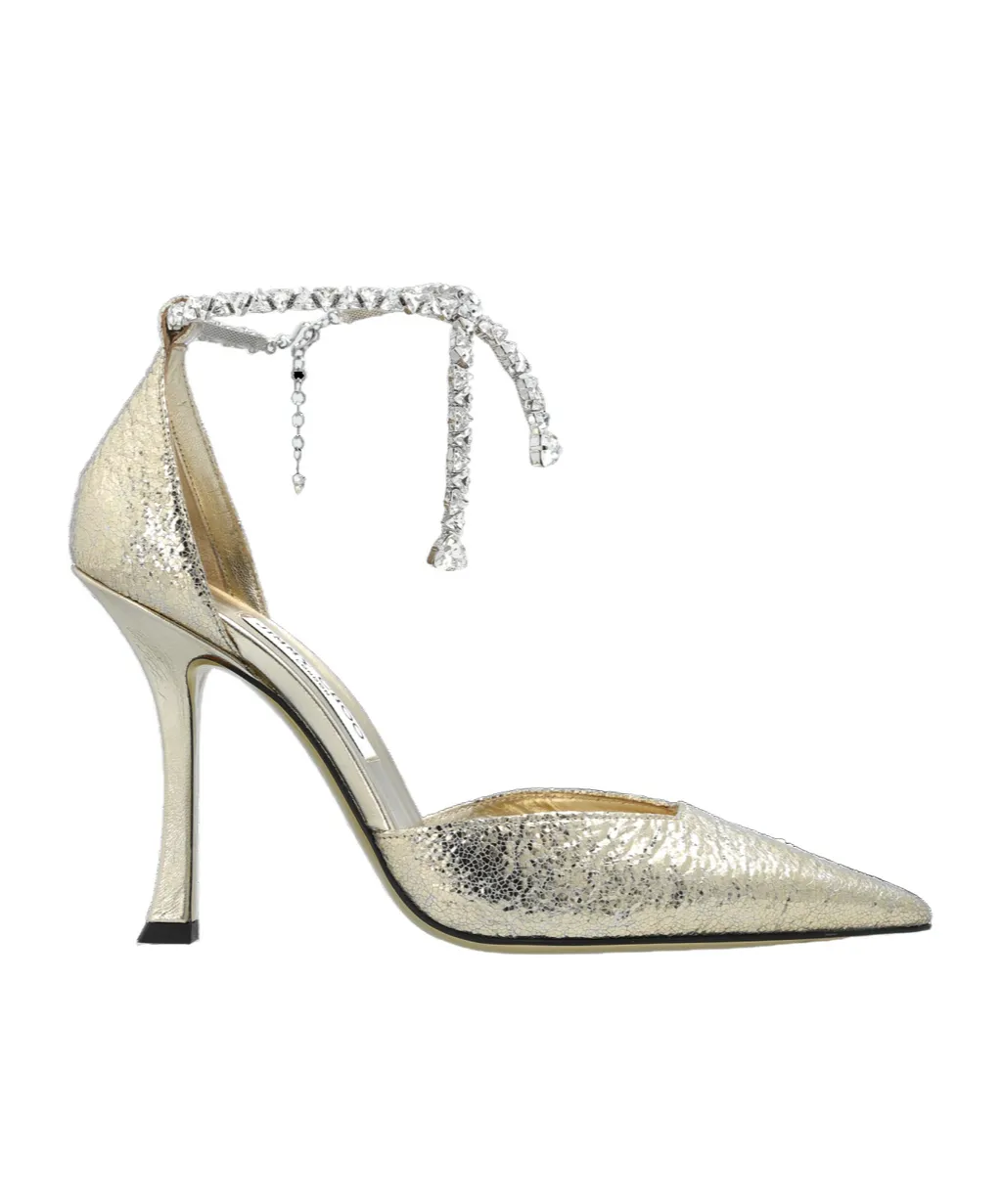 Jimmy Choo Stevie 100 Metallic Pointed-Toe Pumps