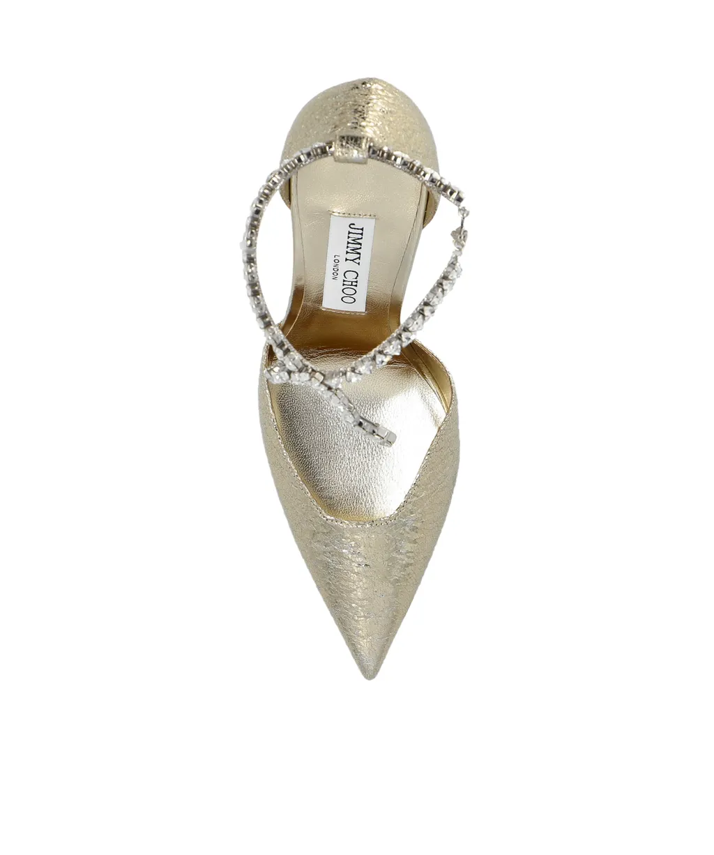 Jimmy Choo Stevie 100 Metallic Pointed-Toe Pumps