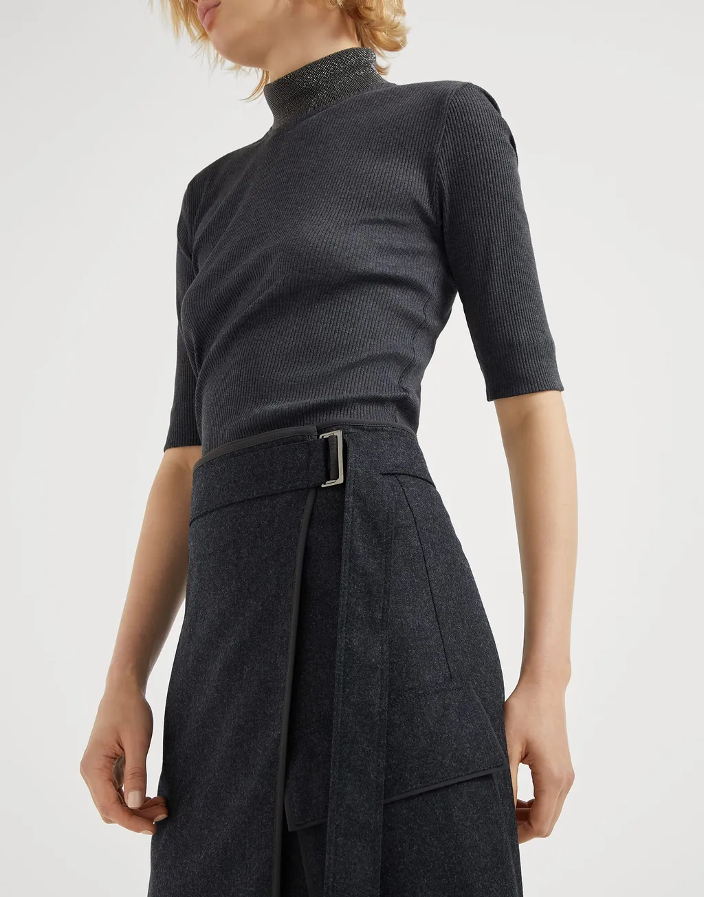 Brunello Cucinelli Wrap Midi Skirt