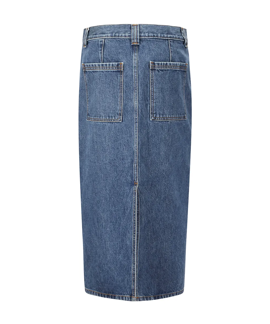 Khaite Genevieve Denim Skirt