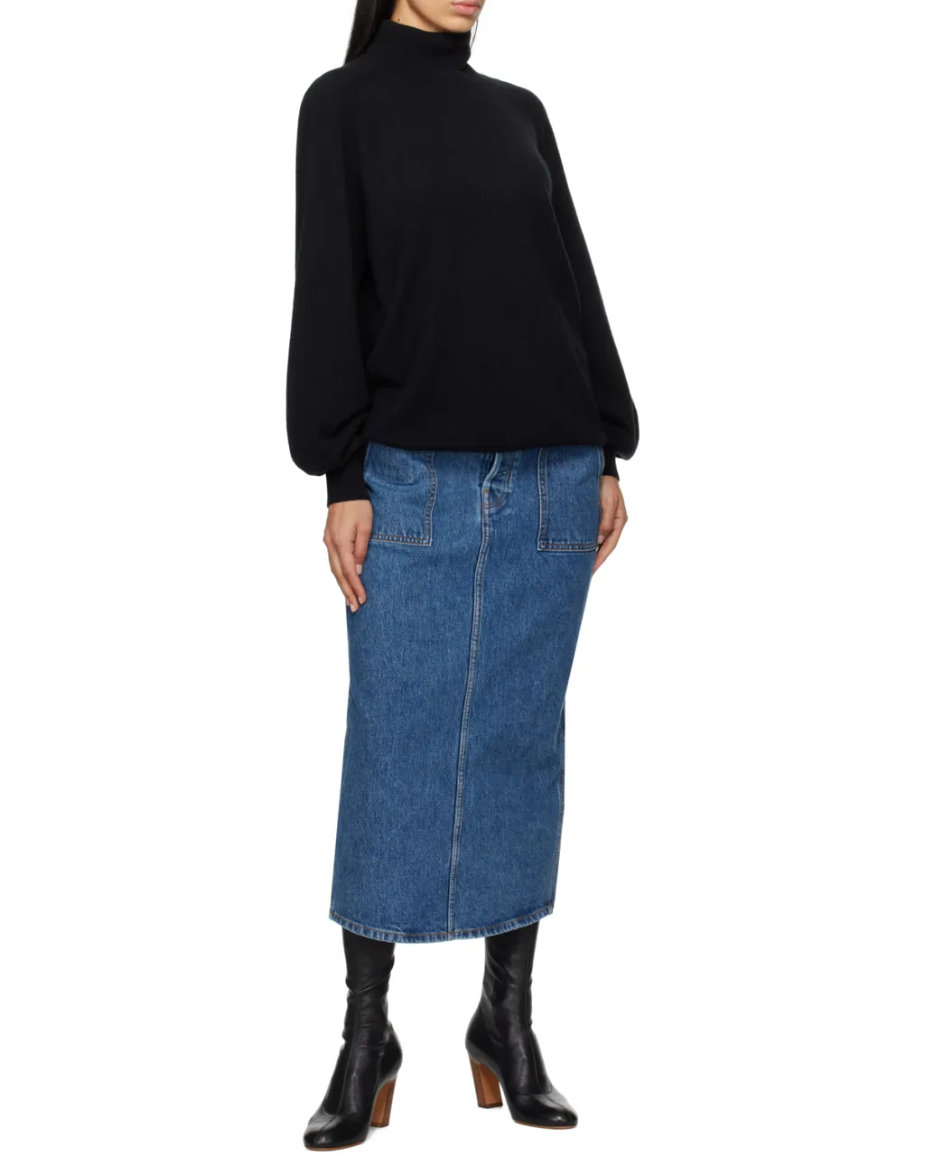 Khaite Genevieve Denim Skirt