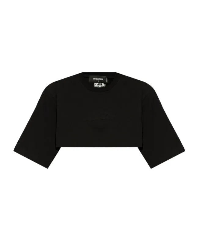 Dsquared2 Logo Embossed Cropped T-Shirt