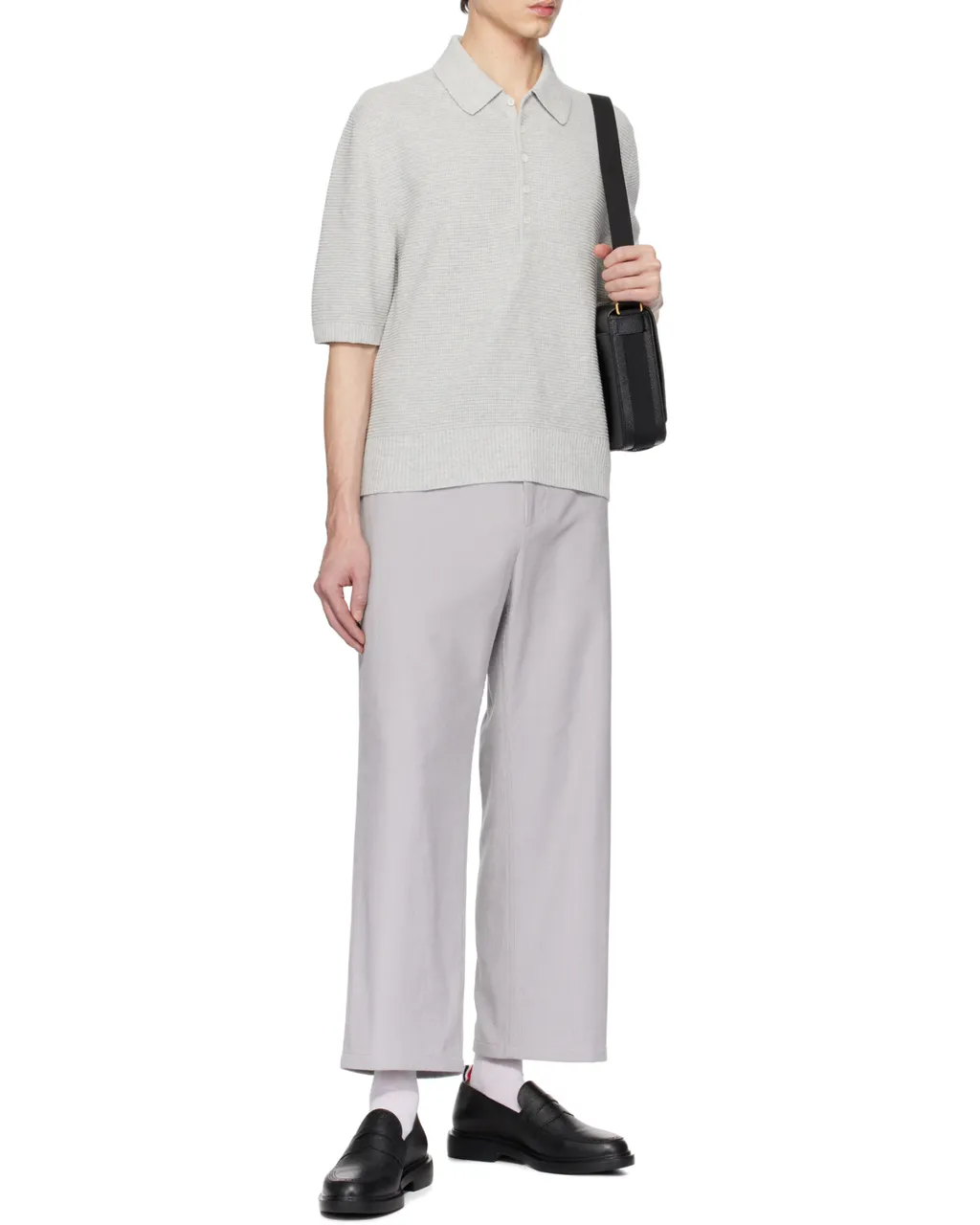 Thom Browne 4-Bar Knitted Polo Shirt