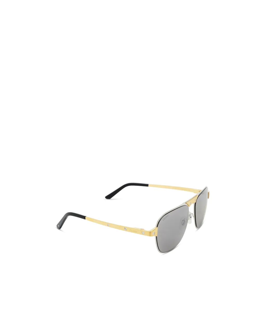 Cartier Santos Brushed Pilot Frame Sunglasses