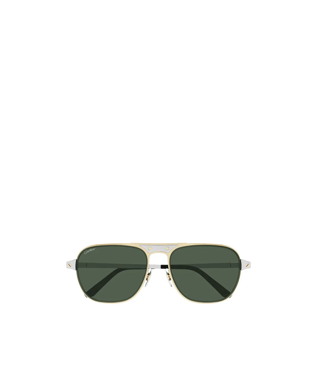 Cartier Santos Brushed Pilot Frame Sunglasses