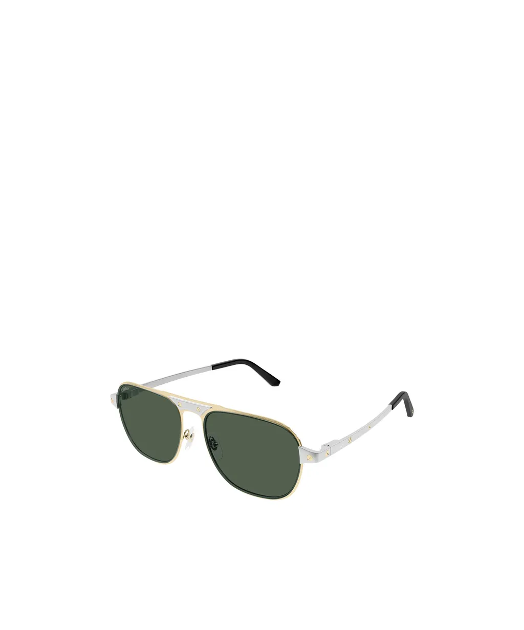 Cartier Santos Brushed Pilot Frame Sunglasses