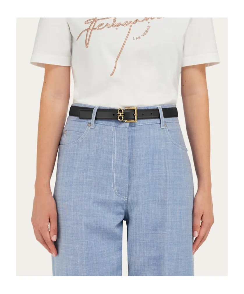 Ferragamo Double Gancini Fixed Belt
