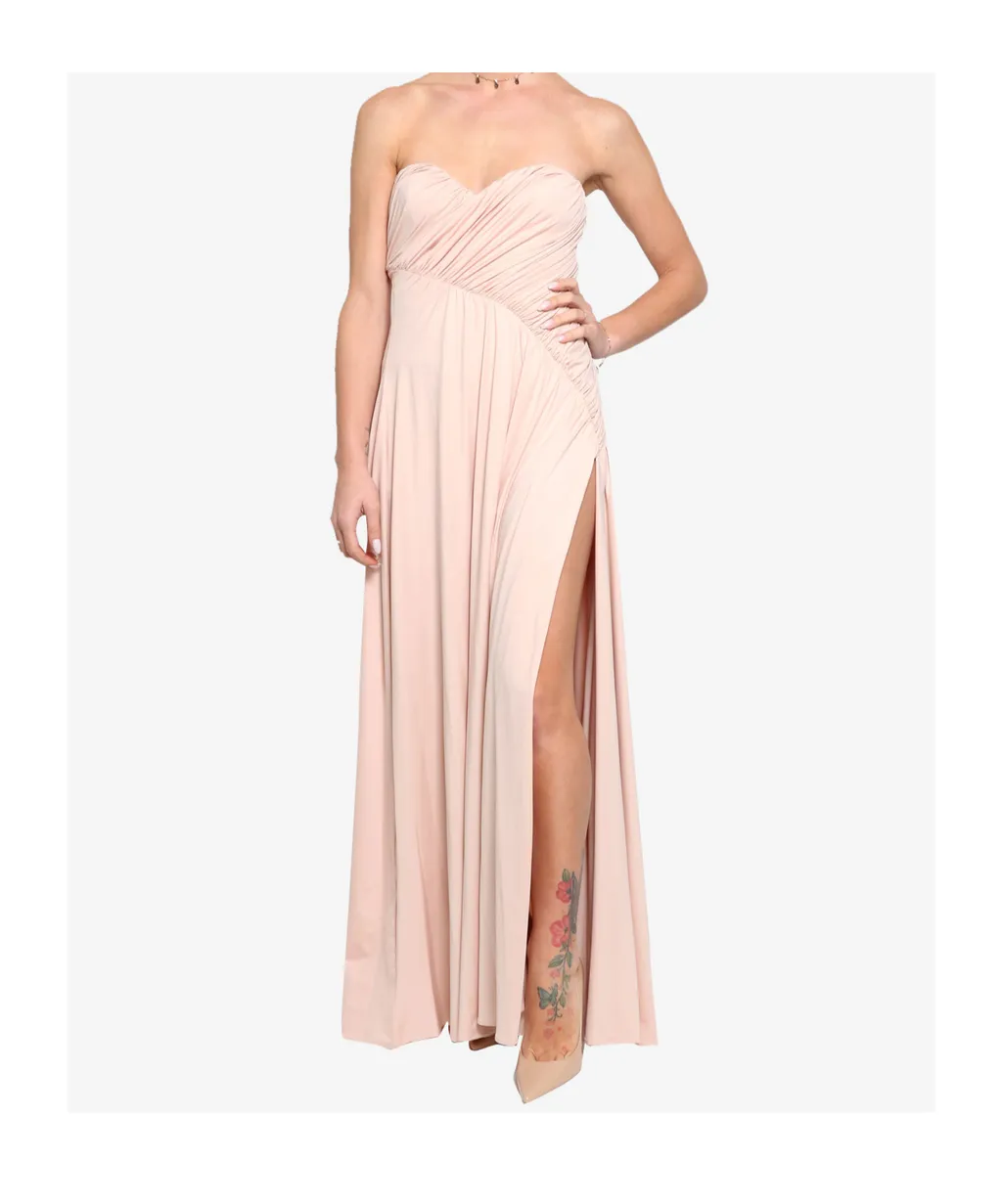 Ruffled Strapless Gown