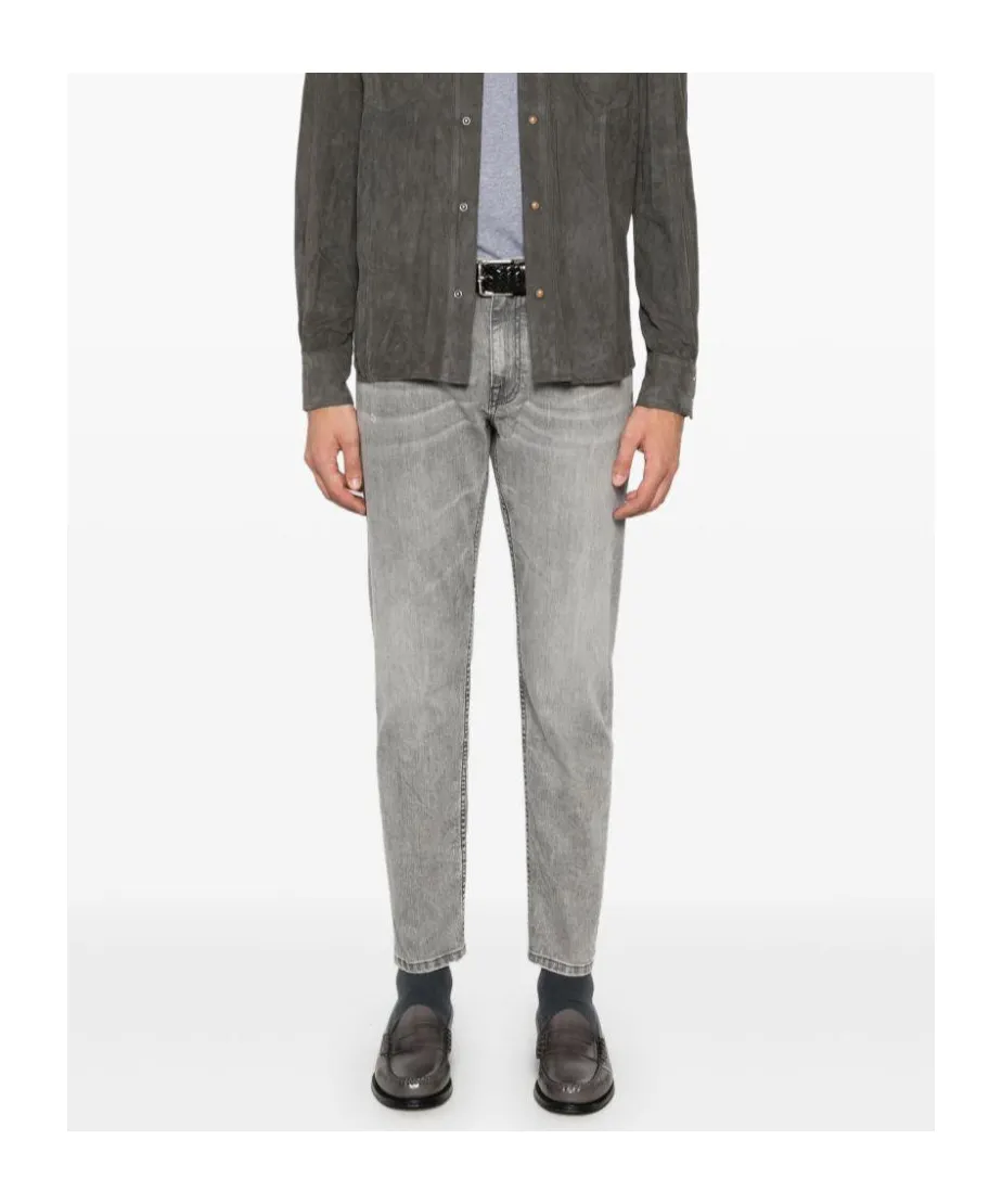 Denim Trousers With Belt Loops