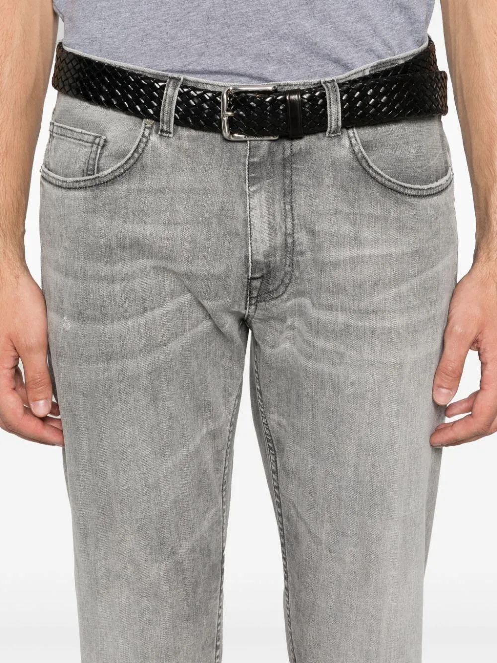 Denim Trousers With Belt Loops