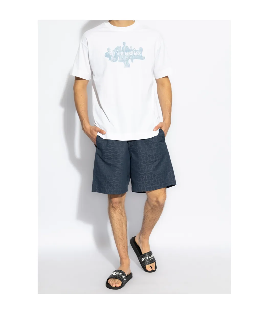 Givenchy Monogrammed Elastic-Waist Shorts
