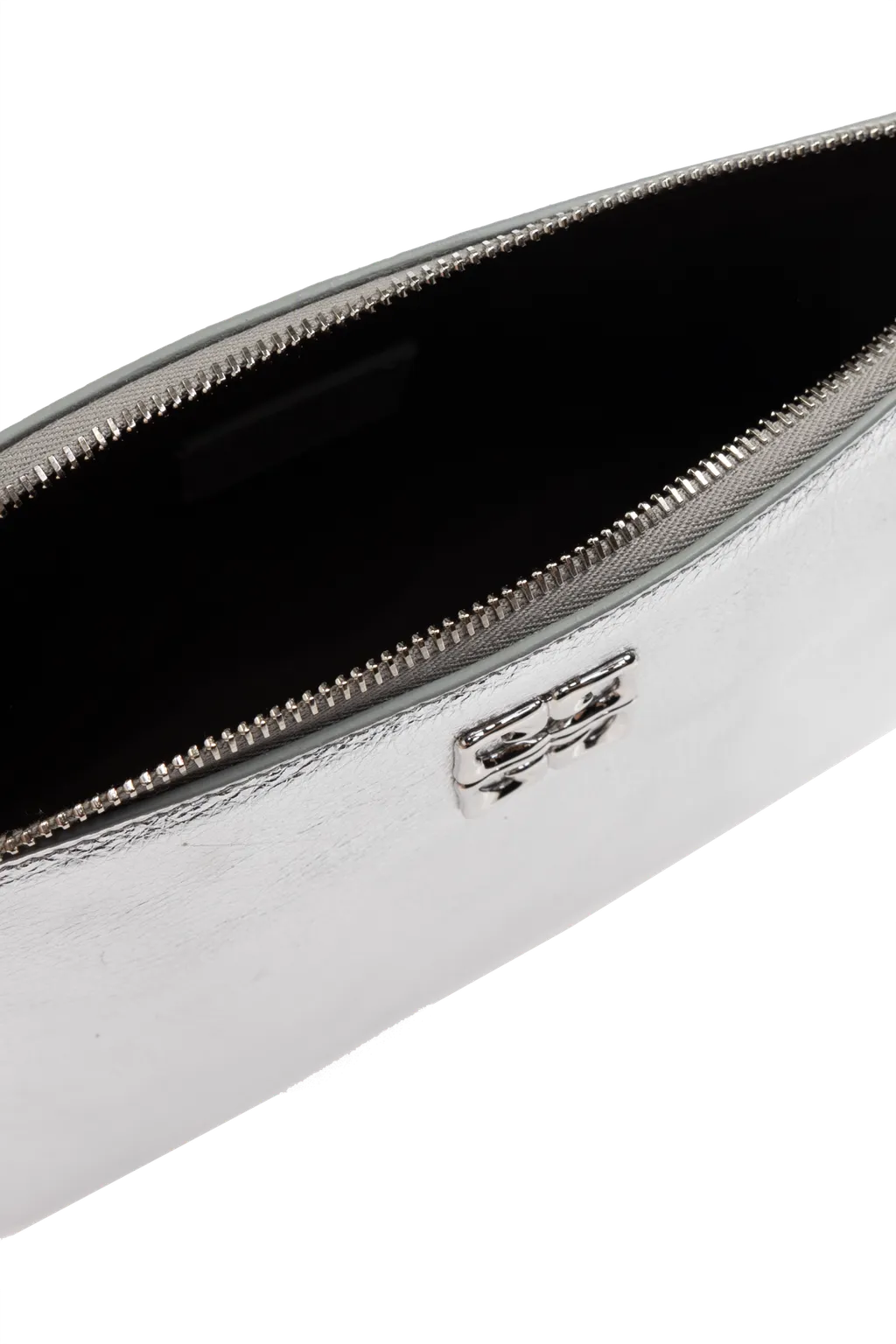 Givenchy Liquid Logo Plaque Metallic Clutch Bag