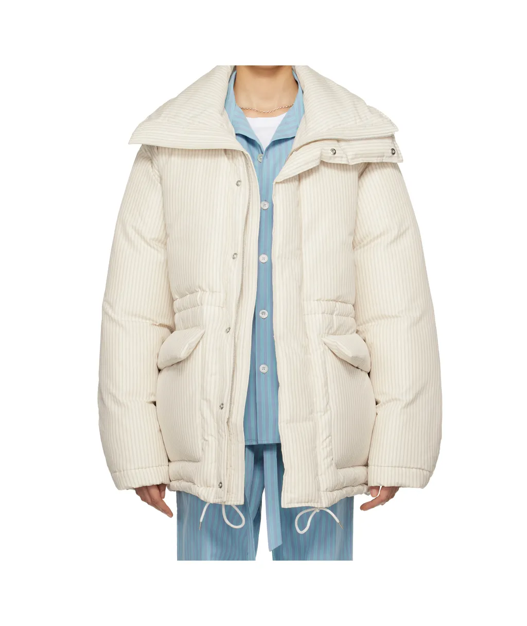 Tekla X Auralee Striped Down Jacket