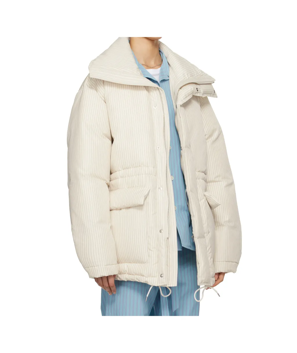 Tekla X Auralee Striped Down Jacket