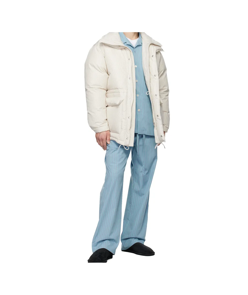 Tekla X Auralee Striped Down Jacket