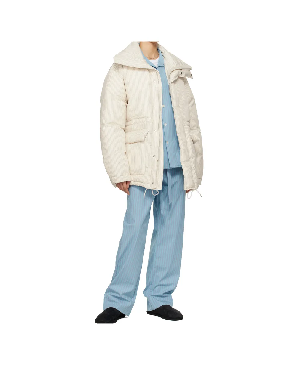 Tekla X Auralee Striped Down Jacket