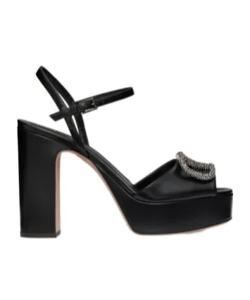 Sandal With Vlogo Signature Platform In Calfskin 115Mm